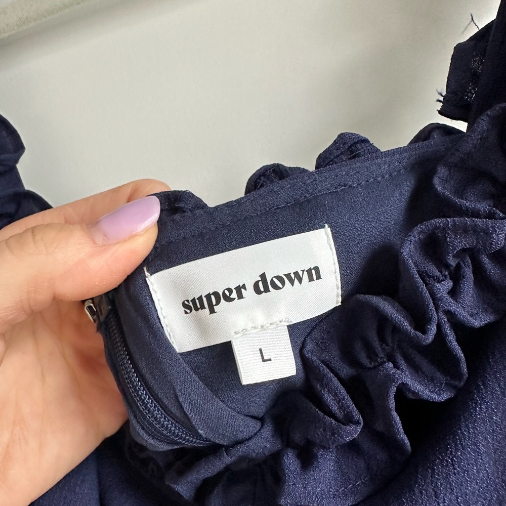 superdown Navy Ruffle Mini Dress - Picture 7 of 7